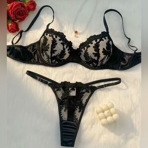 Elegant Black Lace Lingerie Set